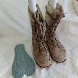 The North Face Primaloft Ice Pick Women's Winter Boots Size 37.5 Leather Taupe